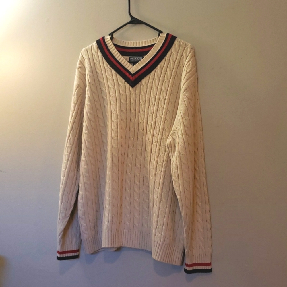 Land's End Men's Cable Knit Sweater XL